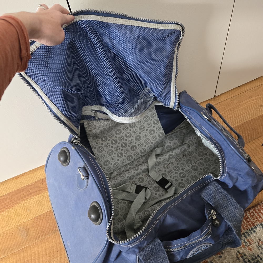 Kipling Blue Wheeled Duffel Bag - Picture 4 of 7